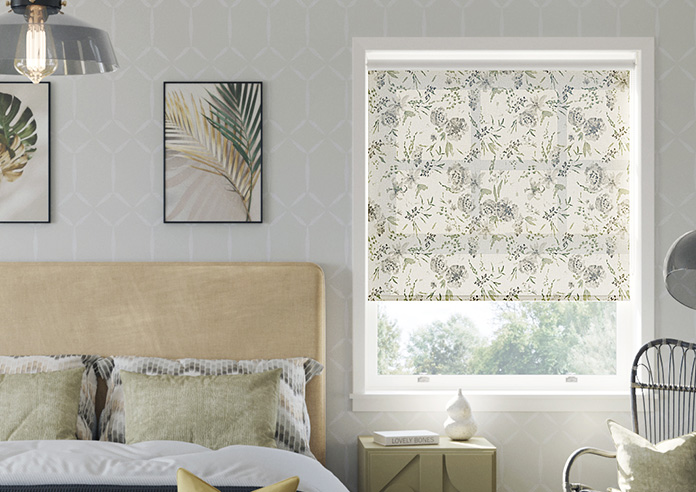 Watercolour Floral, Owl Grey - Twist&Fit Roller Blind - Image 3
